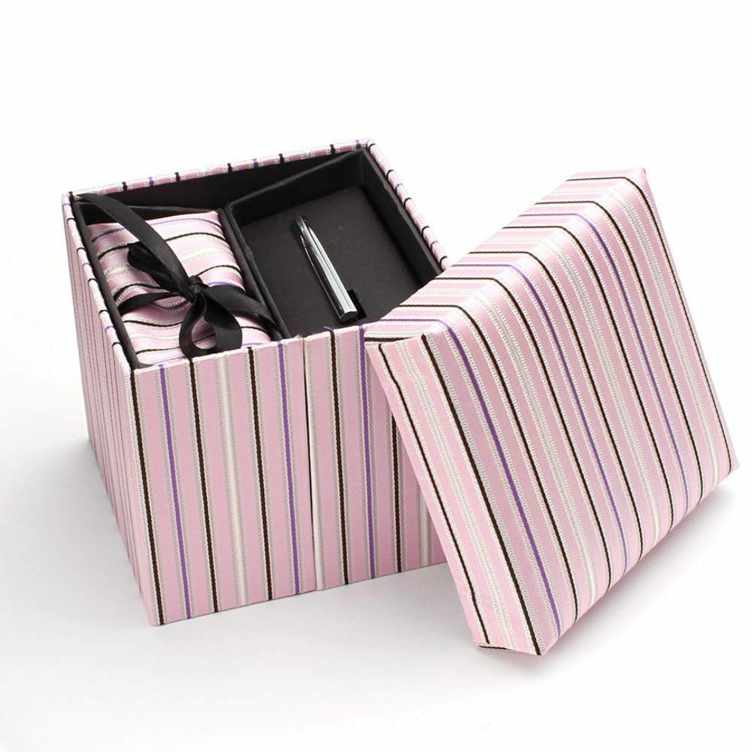 サイズ:日本ネクタイ幅8cmFREEサイズ_色:ストライプ×ピンクドレス メンズのアクセサリー(その他)の商品写真