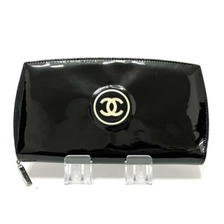 シャネル(CHANEL)のCHANEL(シャネル) 長財布 - 黒×ゴールド ココマーク エナメル（レザー）(財布)