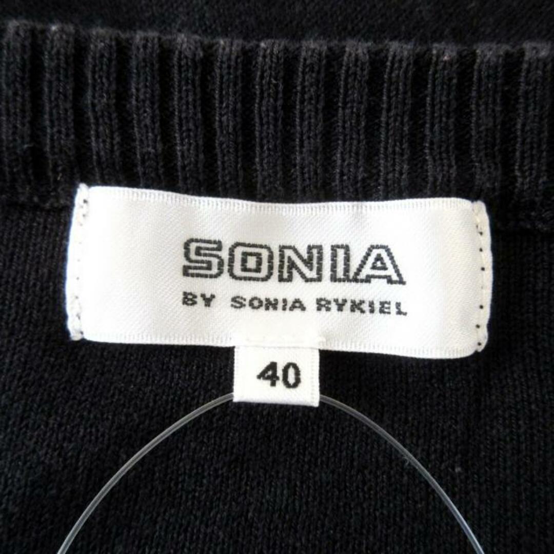 SONIA RYKIEL(ソニアリキエル)のSONIARYKIEL(ソニアリキエル) カーディガン サイズ40 M レディース - 黒×パープル×マルチ 長袖/さくらんぼ レディースのトップス(カーディガン)の商品写真