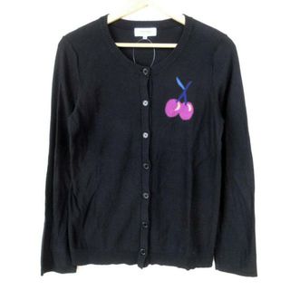 ソニアリキエル(SONIA RYKIEL)のSONIARYKIEL(ソニアリキエル) カーディガン サイズ40 M レディース - 黒×パープル×マルチ 長袖/さくらんぼ(カーディガン)