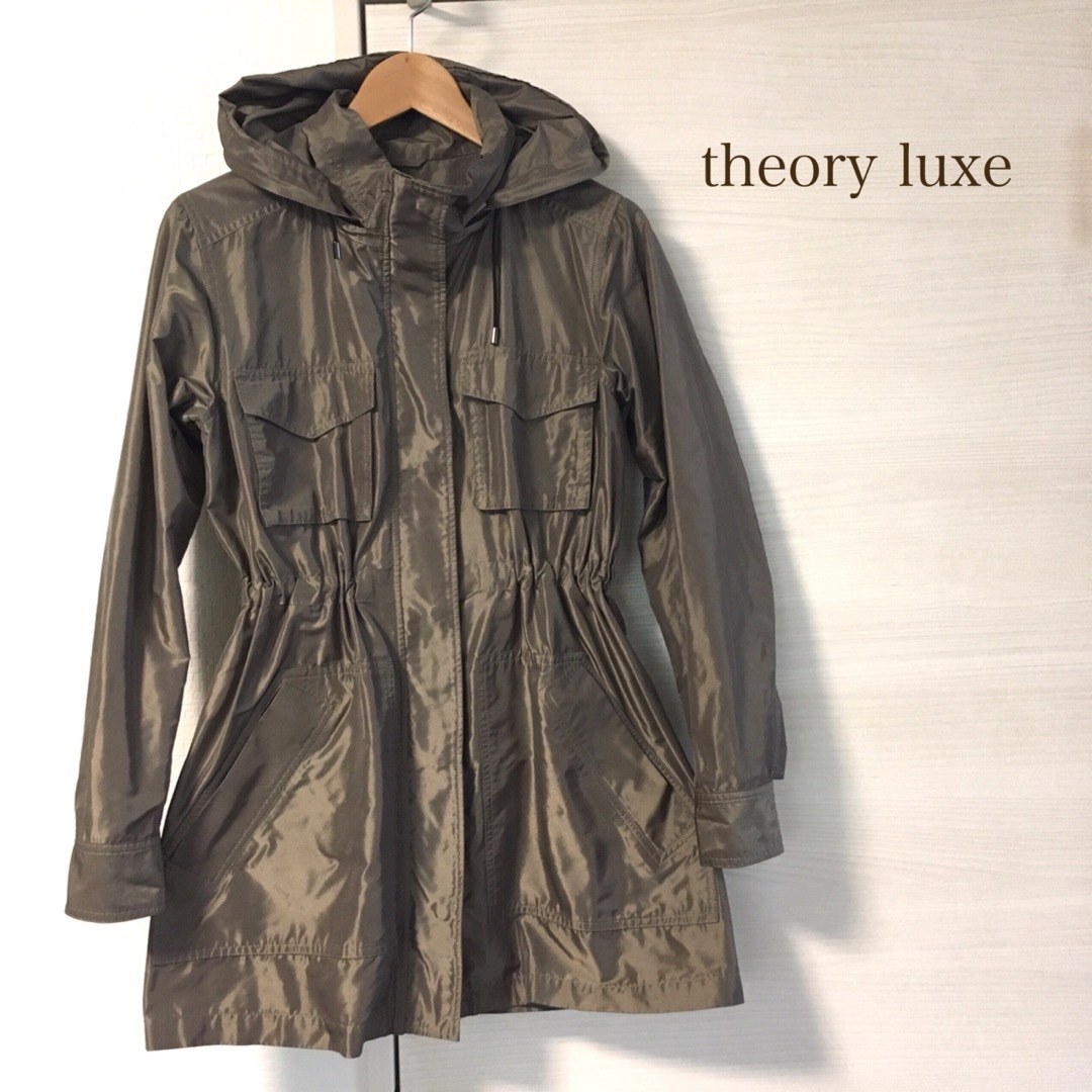 Theory luxe(セオリーリュクス)の【高級】theory luxe モッズコート 2way フード 日本製 レディースのジャケット/アウター(モッズコート)の商品写真