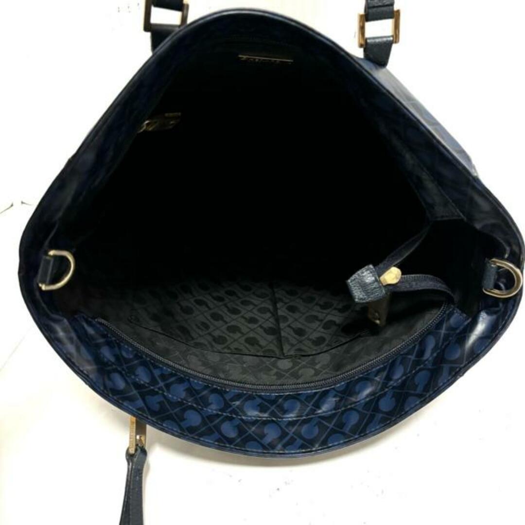 GHERARDINI(ゲラルディーニ)のGHERARDINI(ゲラルディーニ) ハンドバッグ美品  - ダークネイビー×黒 PVC(塩化ビニール)×レザー レディースのバッグ(ハンドバッグ)の商品写真