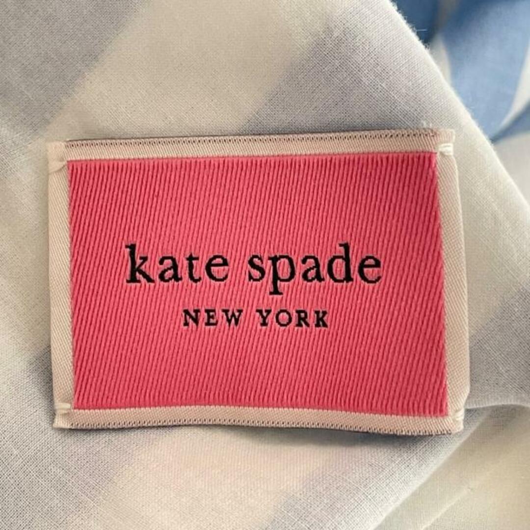 kate spade new york(ケイトスペードニューヨーク)のKate spade(ケイトスペード) ワンピース サイズ2 S レディース美品  - ライトブルー×白 Vネック/ノースリーブ/ロング/ストライプ レディースのワンピース(その他)の商品写真