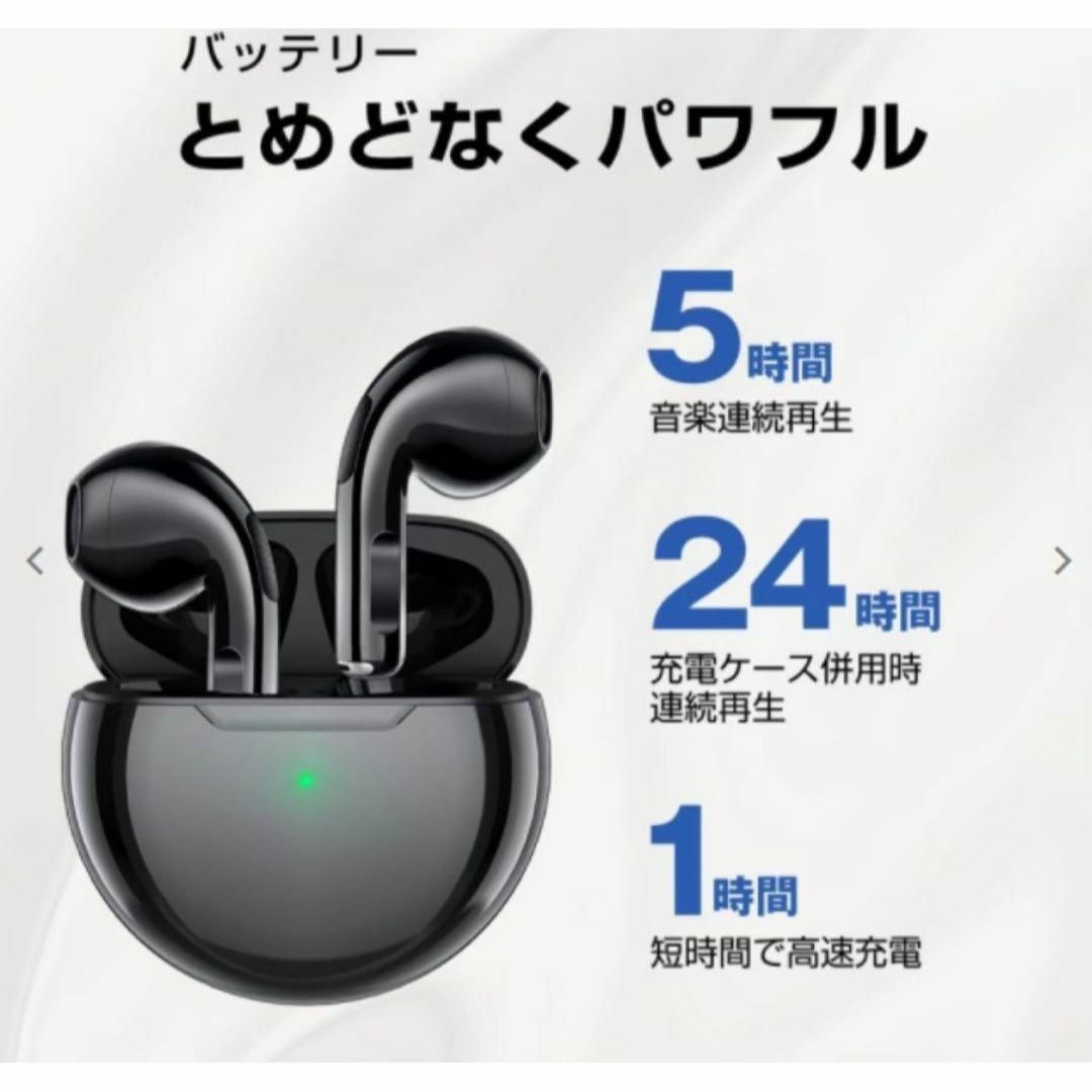 ☆最強コスパ☆最新AirPro6 Bluetoothワイヤレスイヤホン グリーン スマホ/家電/カメラのオーディオ機器(ヘッドフォン/イヤフォン)の商品写真