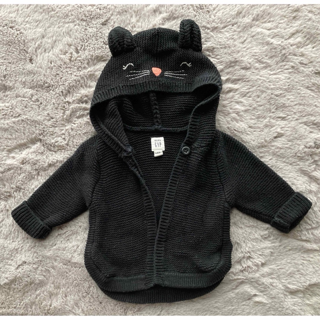 babyGAP(ベビーギャップ)のbaby GAP☆猫顔カーディガン キッズ/ベビー/マタニティのベビー服(~85cm)(カーディガン/ボレロ)の商品写真