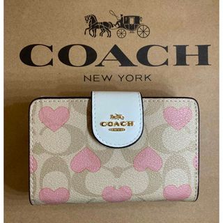 コーチ(COACH)のコーチ二つ折財布CQ146 ハートプリント(財布)