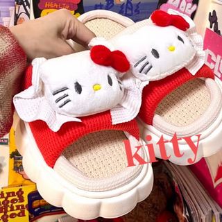 新品未使用　kittyサンダル　レッド(サンダル)