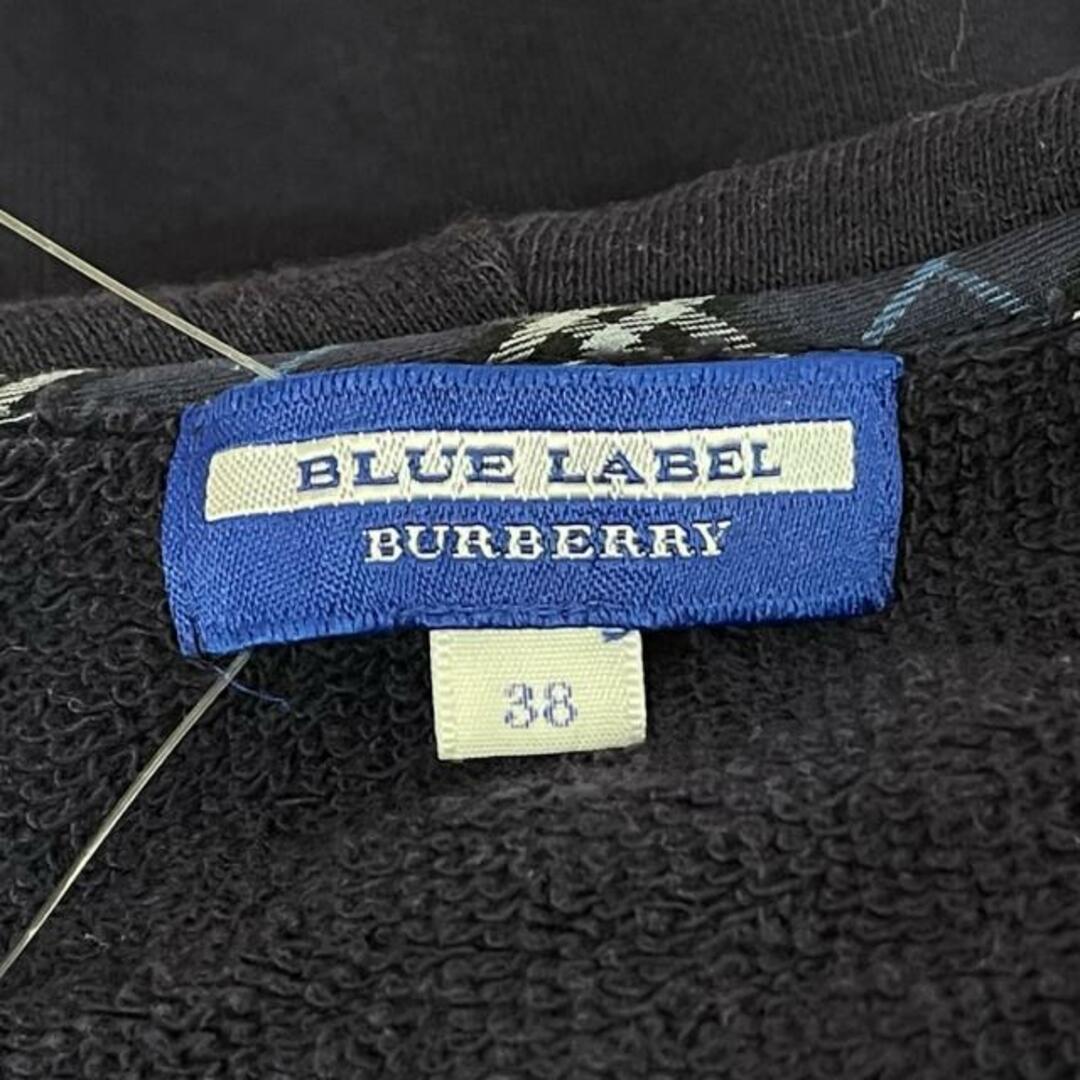 BURBERRY BLUE LABEL(バーバリーブルーレーベル)のBurberry Blue Label(バーバリーブルーレーベル) パーカー サイズ38 M レディース - ダークネイビー×白 長袖/ジップアップ レディースのトップス(パーカー)の商品写真