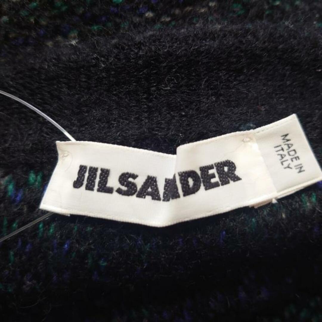 Jil Sander(ジルサンダー)のJILSANDER(ジルサンダー) ミニスカート サイズ36 S レディース美品  - 黒×グリーン×ネイビー ニット カシミヤ、モヘヤ レディースのスカート(ミニスカート)の商品写真