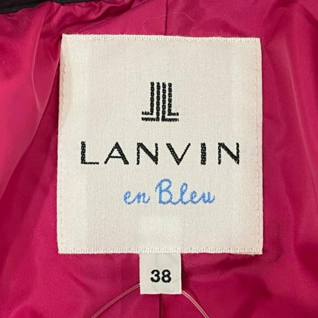 LANVIN en Bleu(ランバンオンブルー)のLANVIN en Bleu(ランバンオンブルー) ブルゾン サイズ38 M レディース美品  - 黒×白 長袖/中綿/ラメ/キルティング/秋/冬 レディースのジャケット/アウター(ブルゾン)の商品写真