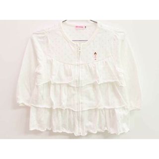 ミキハウス(mikihouse)の【春夏物 新入荷!】♪ミキハウス/mikihouse♪110cm 七分袖カットソーブルゾン/アウター 白【中古】子供服 キッズ kids 女の子 春夏 otr 623042(ジャケット/上着)