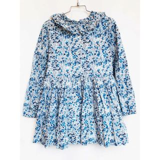 Jacadi - 【春物 新入荷!】[ジャカディ/jacadi]128cm 長袖ワンピース 白×ブルー リバティ【中古】子供服 キッズ kids 女の子 春秋 onepi 623042