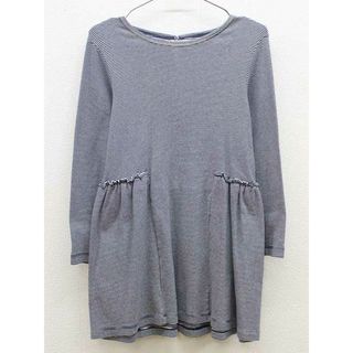 プチバトー(PETIT BATEAU)の【春物 新入荷!】▽プチバトー/PETIT BATEAU▽140cm 長袖ワンピース 紺×白【中古】子供服 キッズ kids ジュニア 女の子 春秋 onepi 523042(ワンピース)