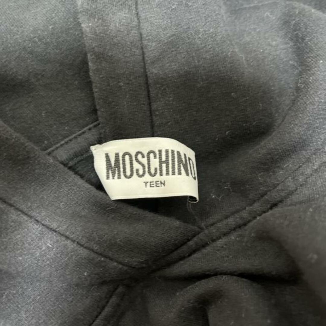 MOSCHINO(モスキーノ)のMOSCHINO(モスキーノ) パーカー レディース - 黒×白 長袖/ロング丈/TEEN レディースのトップス(パーカー)の商品写真