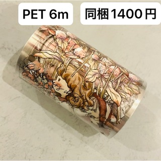 新品　千日紅　PETマスキングテープ　マステ　6m(テープ/マスキングテープ)