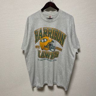 激安　アメフト　Tシャツ　カレッジロゴ　半袖　灰色　ビッグプリント　古着　XL(Tシャツ/カットソー(半袖/袖なし))