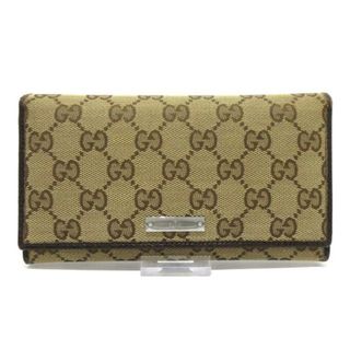 グッチ(Gucci)のGUCCI(グッチ) 長財布 GG柄 メタルバー 244946 ベージュ×ダークブラウン ジャガード×レザー(財布)