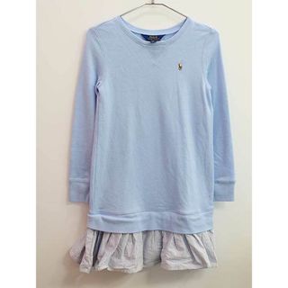 Ralph Lauren - 【春物 新入荷!】▼ラルフローレン/Ralph Lauren▼140cm 長袖ワンピース 水色×白×茶 【中古】子供服 キッズ ジュニア 女の子 春 onepi 723042