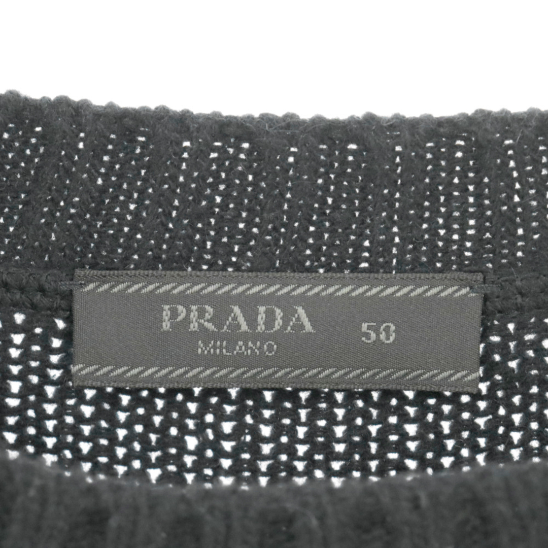 PRADA(プラダ)のPRADA プラダ 20AW Wool Cashmere Crew Neck Sweater ウールカシミヤクルーネックセーター ニット ブラック UMB223 S211 メンズのトップス(ニット/セーター)の商品写真