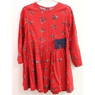 プチバトー(PETIT BATEAU)の【春物 新入荷!】♪プチバトー/PETIT BATEAU♪116cm 長袖ワンピース 赤【中古】子供服 キッズ kids 女の子 春秋 onepi 62304(ワンピース)