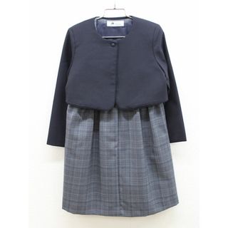 ドレッサージュ(Dressage)の【新入荷!】▲ドレッサージュ/Dressage▲120cm アンサンブル 濃紺×グレー系チェック フォーマル お受験 お稽古 通塾 見学会 説明会 通園 通学 七五三 冠婚葬祭【中古】子供服 キッズ kids 女の子 fml 523042(その他)