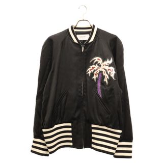 セリーヌ(celine)のCELINE セリーヌ 22SS SATIN VARSITY JACKET WITH ARTIST EMBROIDERY パームツリーエンブロイダリーテディジャケット 2V57H851C ブラック(スタジャン)