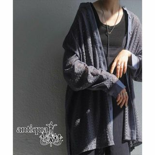 antiqua - 美品●antiqua レースデザインシャツ アンティカ PK-00749