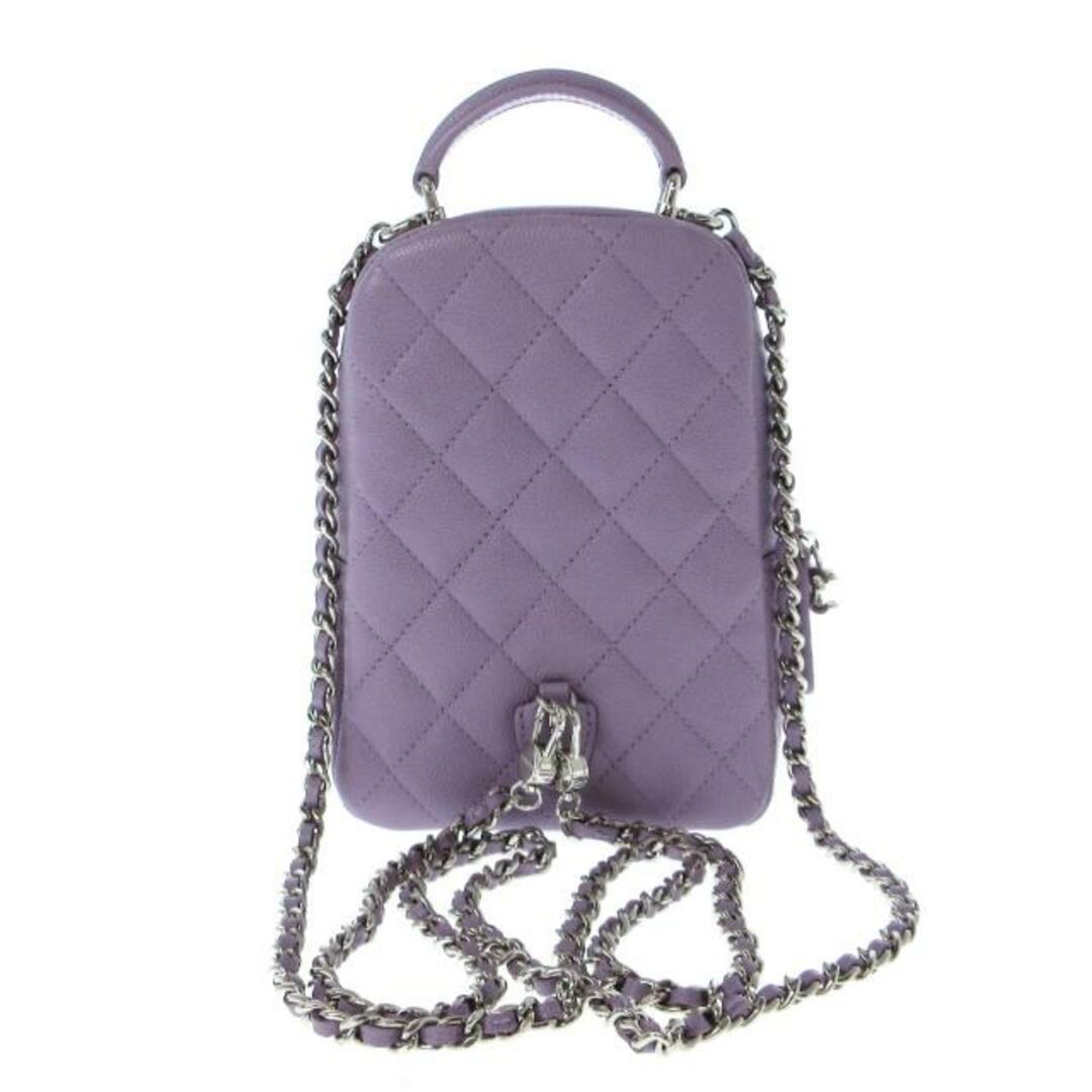 CHANEL(シャネル)のCHANEL(シャネル) リュックサック レディース新品同様  クラシックミニバックパック AP3753 ライトパープル シルバー金具/チェーンショルダー/2Way キャビアスキン レディースのバッグ(リュック/バックパック)の商品写真