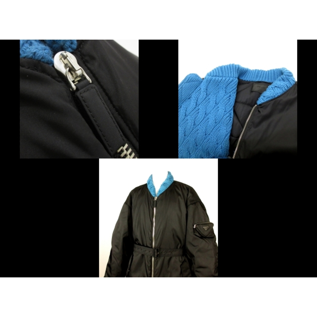 PRADA(プラダ)のPRADA(プラダ) ブルゾン メンズ美品  - SGC101 S222 1WQ8 黒×ブルー 22年AW/ボンバージャケット/トライアングルポーチポケット/中綿 ナイロン メンズのジャケット/アウター(ブルゾン)の商品写真