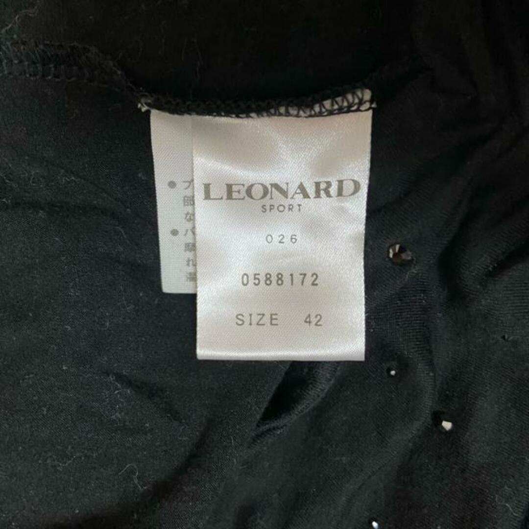 LEONARD SPORT(レオナールスポーツ) 長袖セーター サイズ42 L レディース - 黒×マルチ タートルネック/花柄/ラインストーン レディースのトップス(ニット/セーター)の商品写真