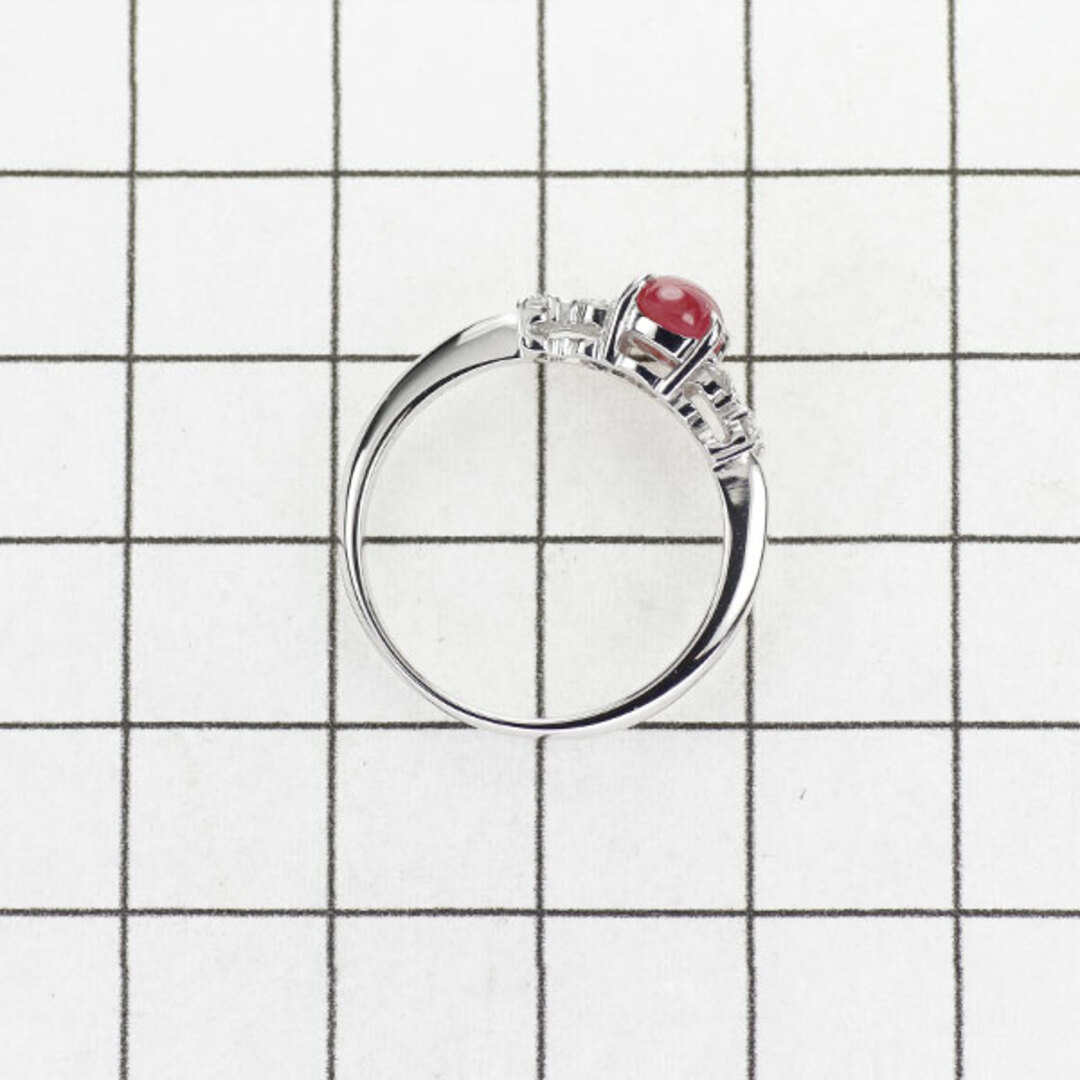 K18WG スタールビー ダイヤモンド リング D0.15ct レディースのアクセサリー(リング(指輪))の商品写真