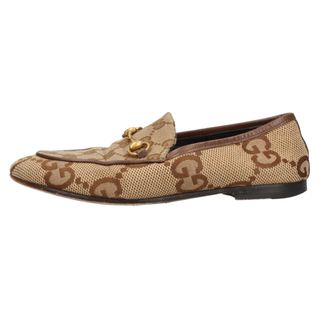 グッチ(Gucci)のGUCCI グッチ ヨルダーン GGキャンバス ホースビット ローファー シューズ 431467 ブラウン(その他)