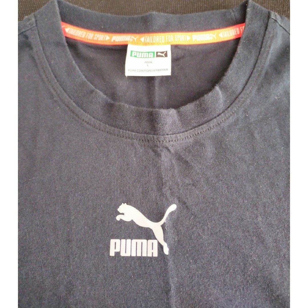 PUMA(プーマ)のPUMA  Tシャツ  ブラック/オレンジ  Lサイズ  ユニセックス メンズのトップス(Tシャツ/カットソー(半袖/袖なし))の商品写真