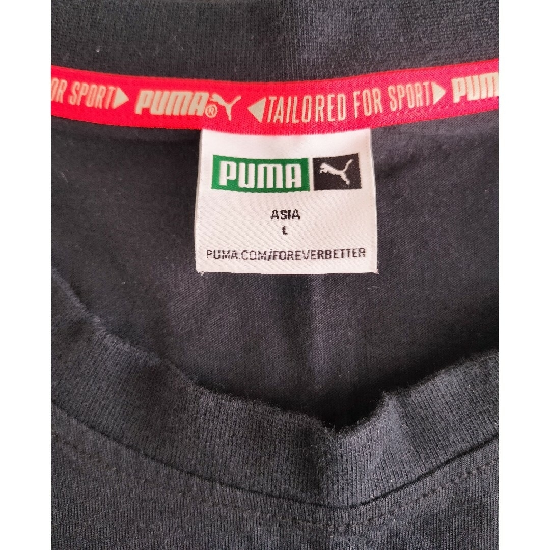 PUMA(プーマ)のPUMA  Tシャツ  ブラック/オレンジ  Lサイズ  ユニセックス メンズのトップス(Tシャツ/カットソー(半袖/袖なし))の商品写真