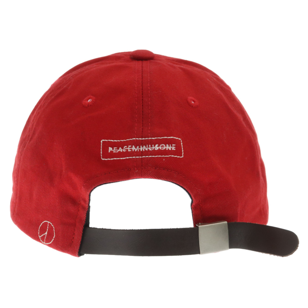 PEACEMINUSONE(ピースマイナスワン)のpeaceminusone ピースマイナスワン PMO BALL CAP #1 N2 6286 Pワッペン フラワーピン装飾 帽子 キャップ レッド メンズの帽子(キャップ)の商品写真