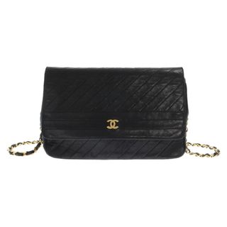 CHANEL - CHANEL シャネル マドモアゼル プッシュロック レザーショルダーバッグ ブラック