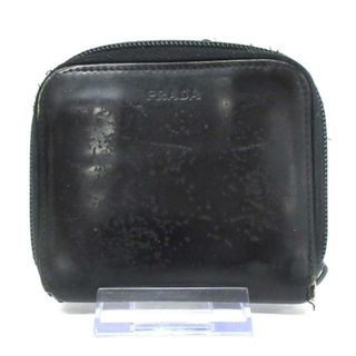 プラダ(PRADA)のPRADA(プラダ) 2つ折り財布 - 黒 ラウンドファスナー レザー(財布)