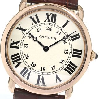 カルティエ(Cartier)のカルティエ CARTIER W6800251 ロンドルイ K18PG 手巻き メンズ 良品 _807883(腕時計(アナログ))