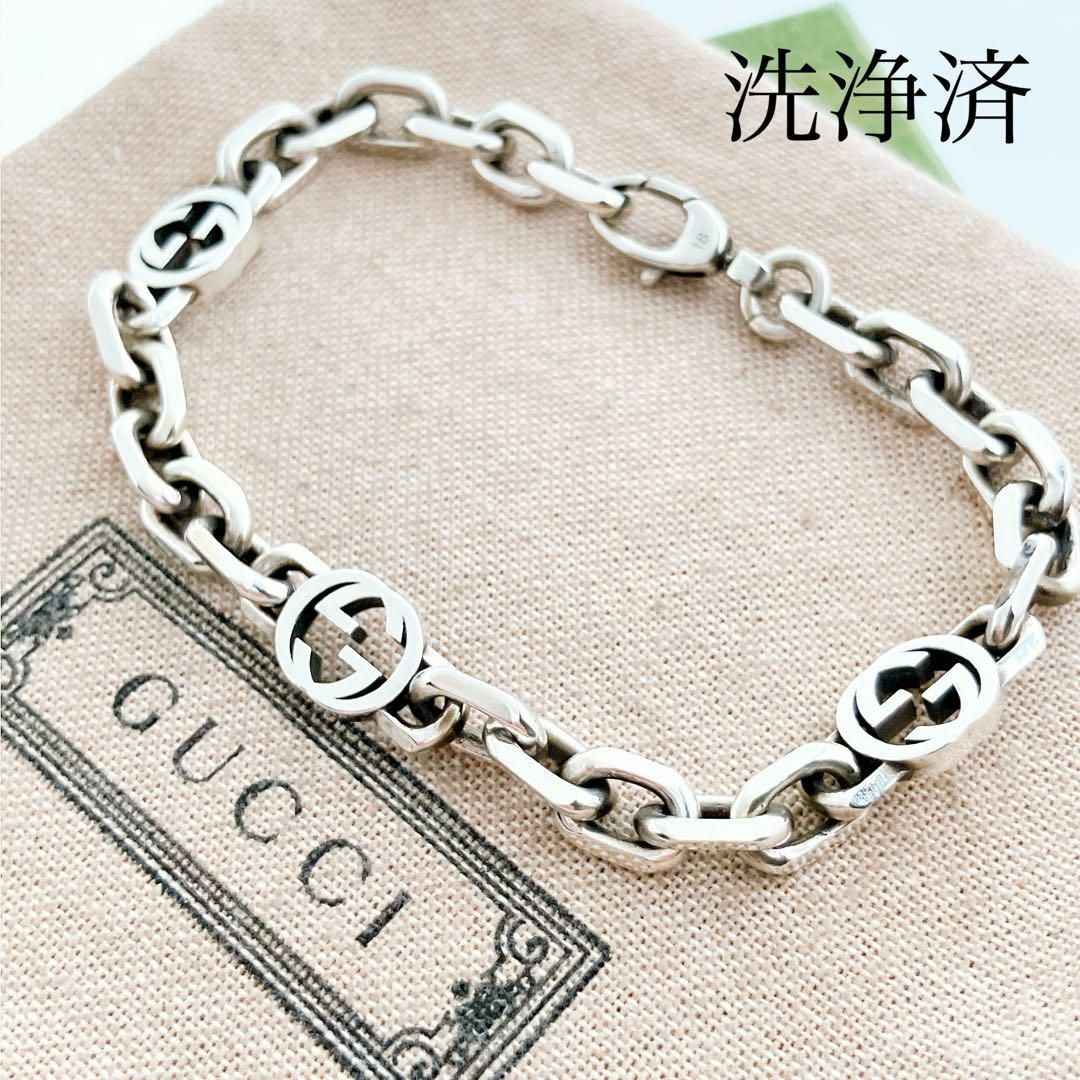 Gucci(グッチ)の【洗浄済】グッチ GUCCI 925 ブレスレット シルバー メンズ OT10 メンズのアクセサリー(ブレスレット)の商品写真