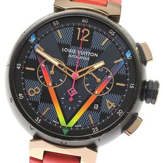 LOUIS VUITTON - ルイ・ヴィトン LOUIS VUITTON QA129 ダミエ コバルト Vレインボー クロノグラフ 渋谷限定 自動巻き メンズ 箱付き_805872