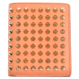 Christian Louboutin - CHRISTIAN LOUBOUTIN クリスチャンルブタン SPIKE STUDS WALLET スパイクスタッズコンパクトウォレット 2つ折り財布 レザー ピンク