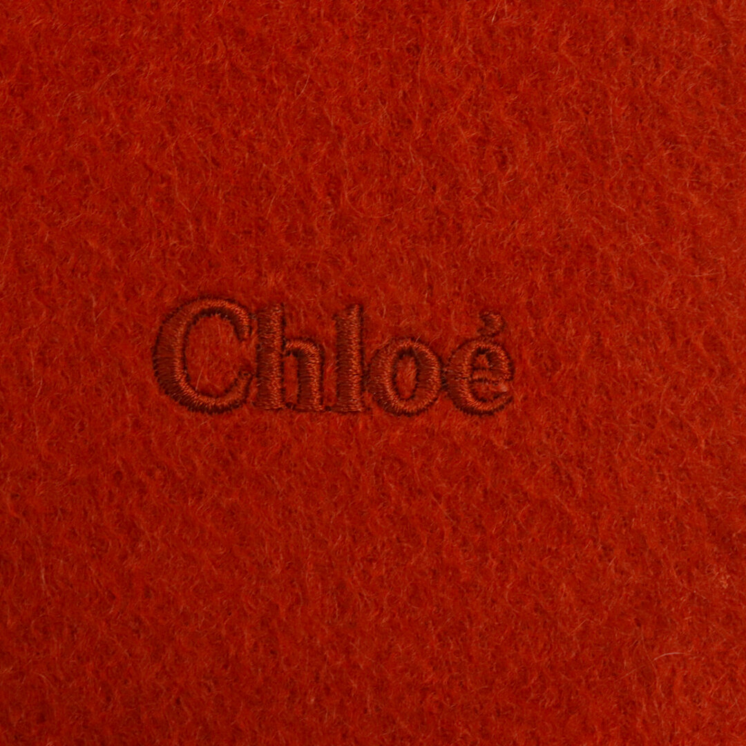 Chloe(クロエ)のChloe クロエ ロゴ刺繍 マフラー フリンジ ブラウン メンズのファッション小物(マフラー)の商品写真