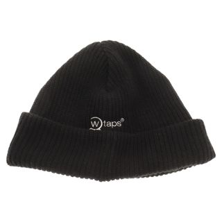 WTAPS ダブルタップス 21AW BEANIE 02 ワンポイントロゴ ニットキャップ ビーニー ブラック 212MADT-HT02