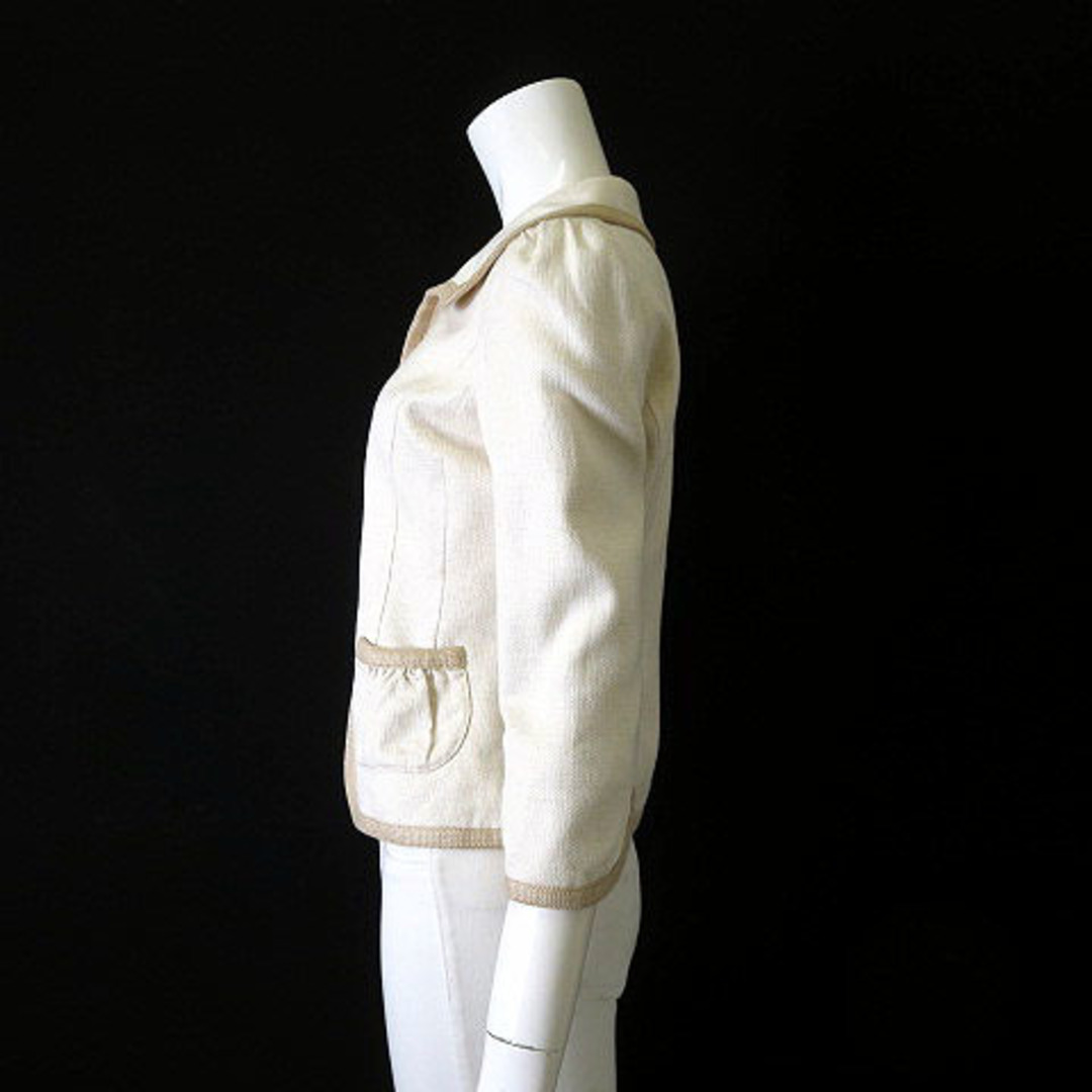 Nanette Lepore(ナネットレポー)のナネットレポー ジャケット サマー ツイード テーラード 綿麻 7分袖 M 4 レディースのジャケット/アウター(その他)の商品写真