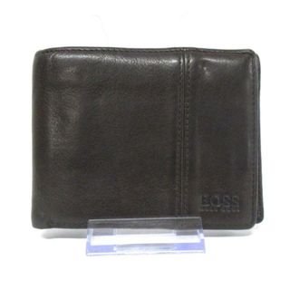 ヒューゴボス(HUGO BOSS)のHUGOBOSS(ヒューゴボス) 2つ折り財布 - ダークブラウン レザー(財布)