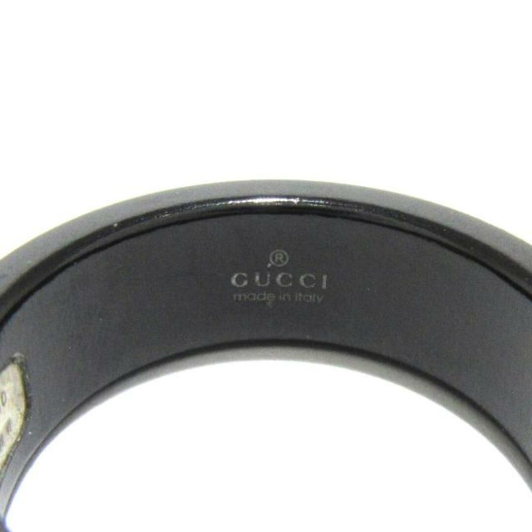 Gucci(グッチ)のGUCCI(グッチ) リング 17 アイコンシンバンド 225985 シンセティックコランダム×K18WG 黒 レディースのアクセサリー(リング(指輪))の商品写真