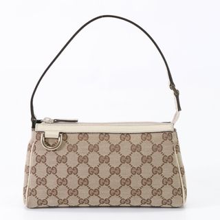 グッチ(Gucci)の美品 グッチ GGキャンバス 145750 002058 ハンドバッグ ベージュ トート トップハンドル レザー 本革 レディース MMM U8-2(ハンドバッグ)