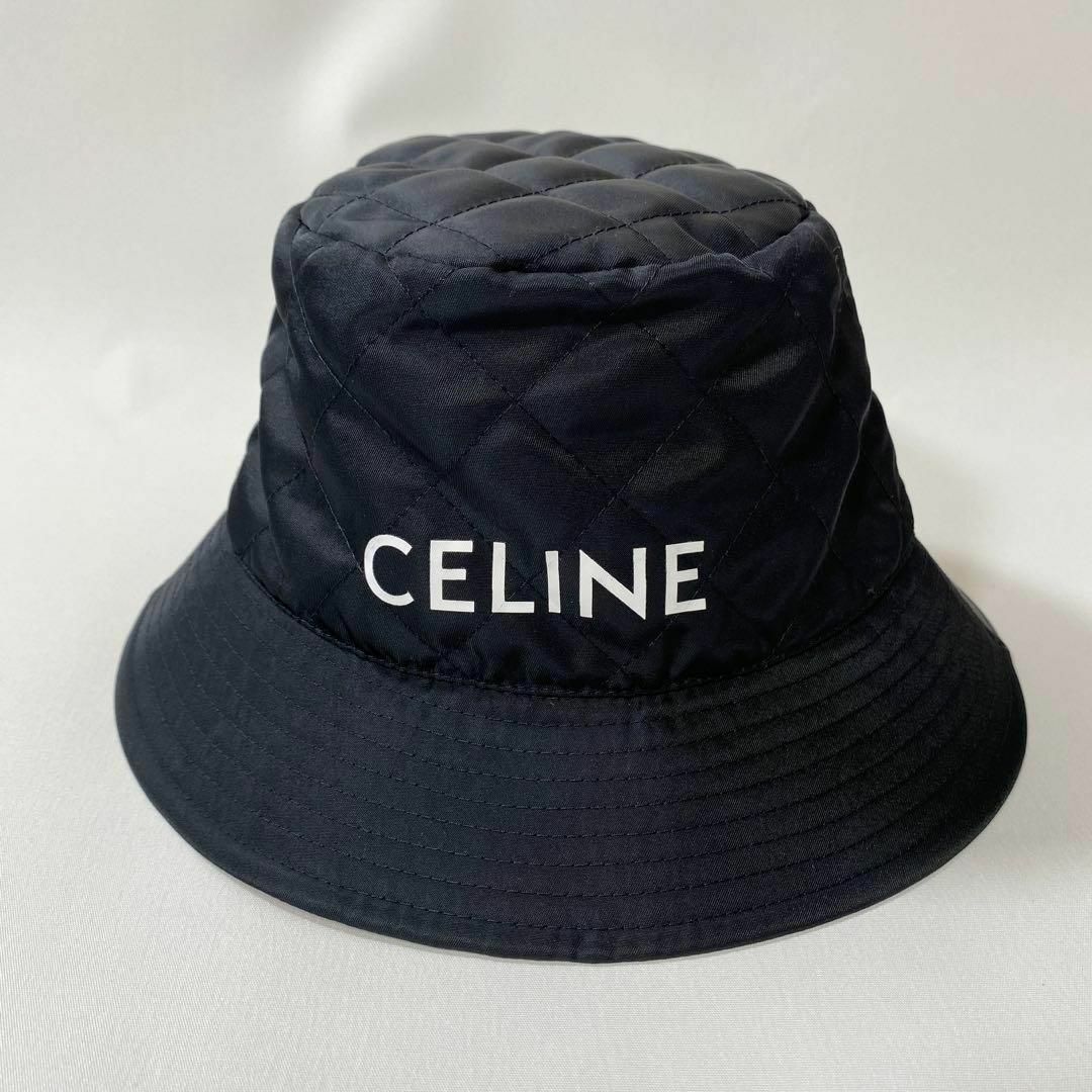 celine(セリーヌ)の【極美品】CELINEセリーヌ　キルティングバケットハット　ブラック　XS レディースの帽子(ハット)の商品写真