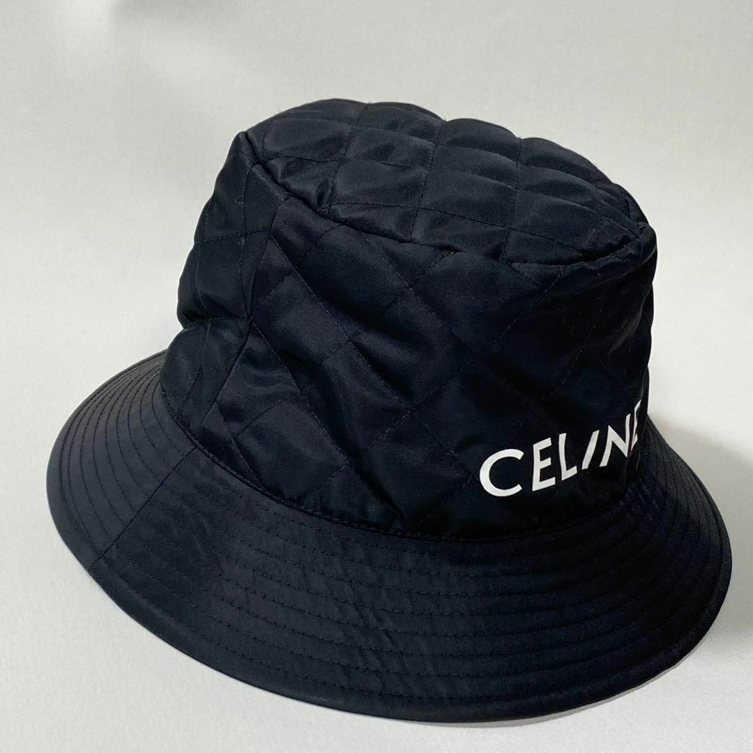 celine(セリーヌ)の【極美品】CELINEセリーヌ　キルティングバケットハット　ブラック　XS レディースの帽子(ハット)の商品写真