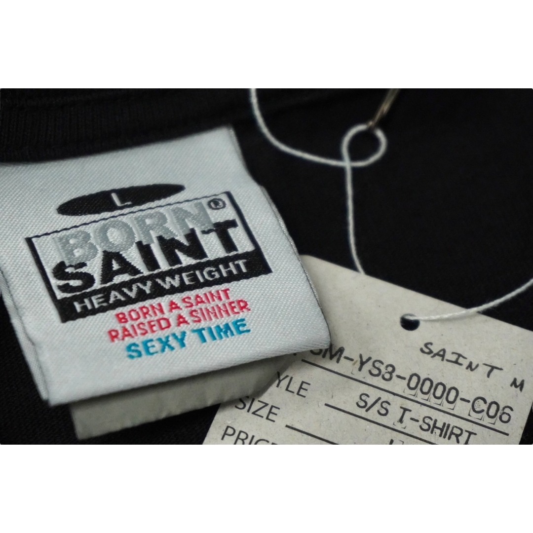 新品未使用 SAINT MICHAEL セント マイケル BORN SAINT 半袖Ｔシャツ SM-YS3-0000-C06 24SS サイズL ブラック 中古 61786 レディースのトップス(Tシャツ(半袖/袖なし))の商品写真